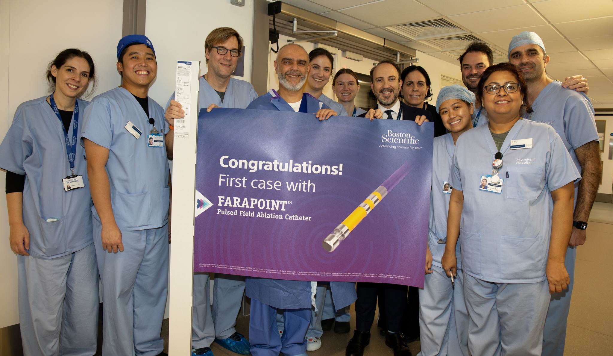Group photo of the cardiology team after the first Farapoint case